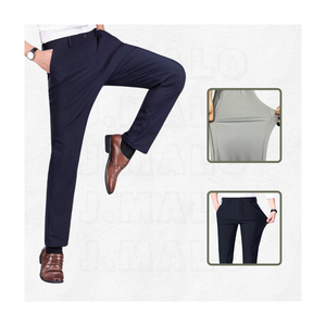 กางเกงสูทผู้ชายผ้าโพลีเอสเตอร์ซับเหงื่อสำหรับทำงานทางธุรกิจ - Product Image 3