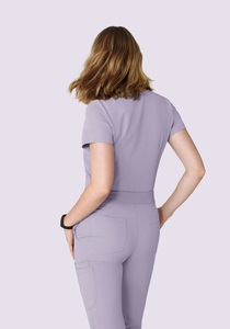 Bata de laboratorio unisex de punto sin costuras de algodón y poliéster blanco de alta calidad Sike Custom para detección de agujas, uniformes de hospital para médicos - Product Image 4
