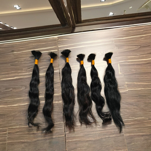 Mechones de cabello humano de colores naturales a buen precio con cierre, mechones de cabello crudo ondulado suelto para todas las mujeres, mechones de cabello humano tejido - Product Image 1