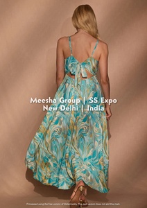 Vestido largo de verano para mujer con estampado floral, estilo bohemio, cuello halter, espalda descubierta con lazo, plisado y cintura imperio, surtido - Product Image 2