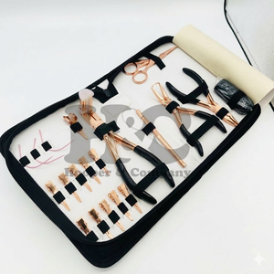 HOOPER COMPANY Rose Gold Stainless Steel Professional Hair Extension Pliers Kit with <b>Micro</b> Breads Function <b>Tape</b> Plier Tools Set - Product Image 4