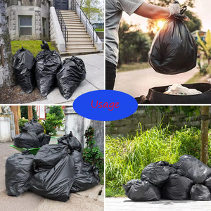 Bolsas de Basura Resistentes, Grandes y Gruesas, de LDPE, HDPE, Polipropileno, Bolsas de Basura Negras de Plástico, Bolsas de Basura Domésticas - Product Image 4