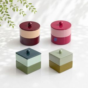 Eco Friendly Color Block Lacquer <b>Gift</b> Box With Crescent Lid For <b>Eid</b> Ramadan Candy Chocolate Favor Box Wholesale Handmade - Product Image 4