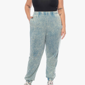 Pantalones Jogger Casuales de Algodón Grueso para Mujer, con Estampado Personalizado y Lavado Ácido, Venta al Por Mayor - Product Image 1