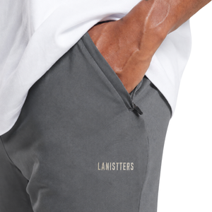 Pantalon homme sur mesure coupe slim, jambe fuselée, taille élastique, petit logo, style streetwear décontracté, fournisseur en gros d'articles de mode OEM - Product Image 5