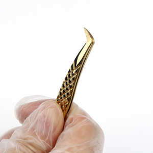 Pince à épiler professionnelle pour extensions de cils, en acier inoxydable, application de précision des cils, équipement de salon de beauté - Product Image 2