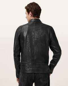 Veste en cuir de haute qualité pour homme, style classique, fermeture éclair, veste de moto, service d'échantillons direct usine disponible dès aujourd'hui - Product Image 1
