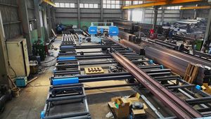 SBS-750 Section Steel Cutting Automatic H Beam Assembly Line Wide Working Angle Double Mitre Digital Bandsaw - Product Image 5