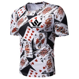 เสื้อยืดผู้ชายลายกราฟิกกะโหลกสีขาว ลายเอซออฟสเปดส์ แขนสั้น คอกลม ทรงปกติ ผ้าเจอร์ซีย์ สไตล์ลำลอง สตรีทแวร์ - Product Image 2