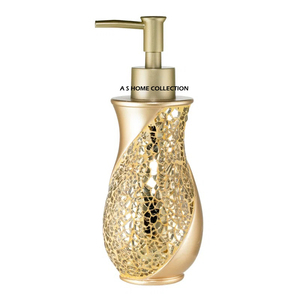 Dispensador de Jabón de Aluminio con Acabado Dorado Hecho a Mano de Primera Calidad con Aspecto Antiguo, Dispensador de Jabón Líquido para Baño - Product Image 4