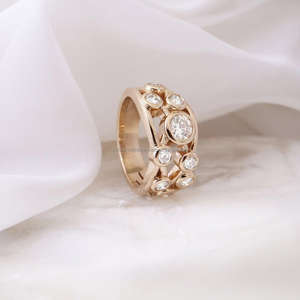 IGI/GIA Lab Grown Cut Diamond Vintage 14K Amarillo Boda/Anillo de compromiso Unisex Fine White Gold Anniversary Party-Worthy - Product Image 1