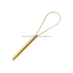 Limpiador de Lengua de Acero Inoxidable de Estilo Premium con Cabeza en Tono Dorado y Mango Cilíndrico Minimalista para el Cuidado Bucal Diario - Product Image 2