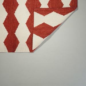 Alfombra Kilim de Lana Hecha a Mano, Diseño Abstracto Moderno, Antideslizante, Ecológica, Apta para Mascotas, de Pelo Corto - Product Image 2