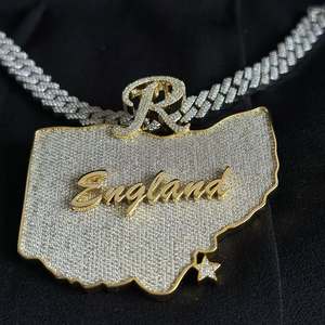 Bijoux de mariage personnalisés Gallerley, style Hip Hop, en argent S925, avec moissanite VVS taille brillant et sertissage griffe, pour pendentif avec certificat - Product Image 2
