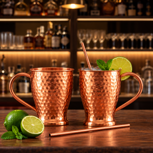 Hammered Copper Mule <b>Mug</b> 16oz <b>Insulated</b> Vintage Style For Hot Drinks - Product Image 6