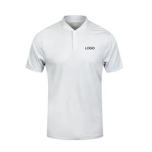 T-shirt col roulé zippé blanc pour homme, coupe droite, décontracté, tricoté, 100 % coton, logo frontal, respirant - Product Image 4