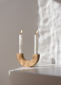 Support de bougie en bois de style vintage, sculpté à la main, en bois massif, pour bougie pilier, décoration d'intérieur, centre de table de mariage, décoration de table - Product Image 2