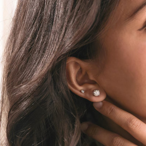 Premium 1Ct Lab Grown Diamond Stud Four Claw Prong Setting IGI Certified 10k/14k White/Yellow/Rose Fine Jewelry Earrings - Product Image 3