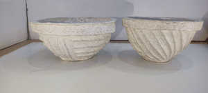 Ensemble de 2 bols de service en bois naturel faits à la main bol de fruits décoratif sculpté vaisselle accents en métal en bois véritable pour la décoration intérieure - Product Image 2