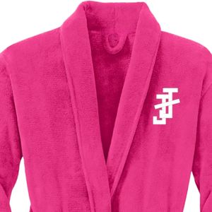 Peignoir en microfleece doux et chaud pour femme Jack and Jill, à manches longues, col châle, avec ceinture et poches pour un confort optimal - Product Image 2