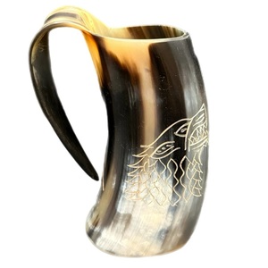 Chope à bière artisanale en corne naturelle, écologique et durable, pour cocktails et soirées - Product Image 3