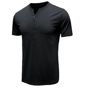 T-shirt pour homme en coton à manches courtes avec boutons sur le devant, personnalisable, de haute qualité, respirant, décontracté, vêtement d'extérieur pour l'été - Product Image 3
