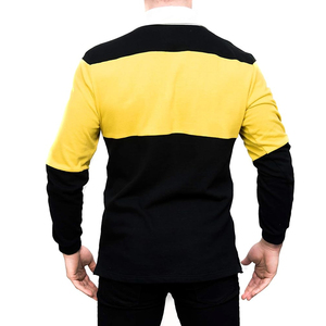 Camiseta de manga corta para hombre con serigrafía y bloques de color, ribete en contraste, corte regular, diseño casual de punto liso, anti-bolitas. - Product Image 3