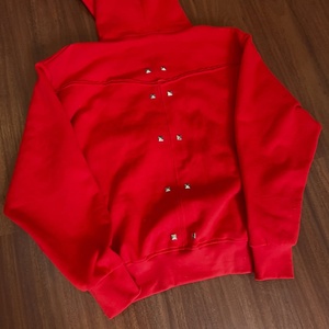 Sudadera con capucha de algodón pesado con cremallera y borde sin rematar, panel web 3D personalizado, de gran venta - Product Image 4