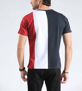 Camisetas Ligeras y Transpirables para Hombre, Camisetas de Algodón de Color Sólido, Camisetas con Bloques de Color y Rayas en Negro, Blanco y Rojo, Ropa Casual Inspirada en el Hip-Hop - Product Image 2