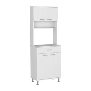 Armadio Dispensa a Quattro Ante da 170 cm con Un Cassetto, Tre Ripiani Interni e Due Ripiani Esterni, Mobile da Cucina per Microonde - Product Image 3