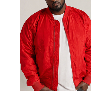 เสื้อแจ็คเก็ตบอมเบอร์ซาตินไซส์ใหญ่สำหรับผู้ชาย เสื้อแจ็คเก็ตบอมเบอร์กันน้ำสำหรับฤดูหนาว สไตล์สตรีท เสื้อโค้ทแจ็คเก็ตบอมเบอร์ซาตินสำหรับผู้ชาย - Product Image 3