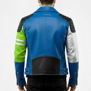 เสื้อแจ็คเก็ตผู้ชายรุ่นใหม่ล่าสุด ขายดี ดีไซน์เสื้อแจ็คเก็ตฤดูหนาวผู้ชาย สีแดง หนังแท้ สไตล์สตรีทแวร์ คอปกเหลี่ยม - Product Image 2