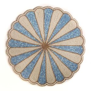 Starfish Ocean Beaded <b>Table</b> <b>Mat</b> <b>Round</b> Fabric <b>Table</b> <b>Mat</b> With Starfish Design - Product Image 2