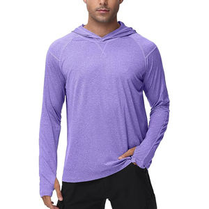 เสื้อตกปลาแขนยาวมีฮู้ด UPF 50 แห้งเร็ว สีพื้น แบบสวมหัว - Product Image 1