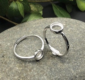 Handmade 925 Silver 10mm Round Cup <b>Blank</b> Bezel Adjustable <b>Ring</b> Cabochon Base Setting Resin Filling DIY Keepsake Jewelry Findings - Product Image 3