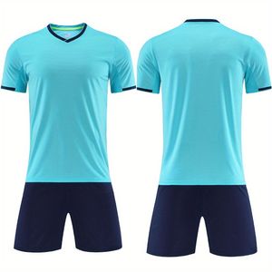 Conjunto de Uniforme de Fútbol Personalizado con Cuello en V, Manga Corta, Secado Rápido y Transpirable para Adultos - Product Image 4