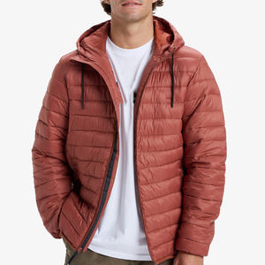 Veste matelassée à capuche pour homme, couleur unie, fermeture éclair sur le devant, coupe-vent, décontractée, hiver, rembourrage en polyester, coupe ample, longueur normale - Product Image 2