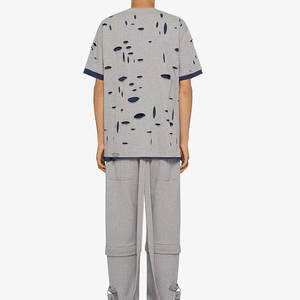 Service OEM, t-shirt personnalisé imprimé, coupe ample, effet usé, pour hommes, 100% coton, vente en gros, prix bas, t-shirts usés pour hommes - Product Image 3