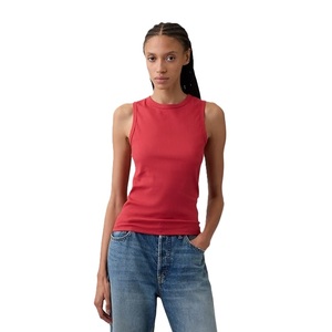 Camiseta sin Mangas de Algodón Premium con Tejido Acanalado, Prenda Elegante y Moderna, Camiseta de Algodón Acanalado de Tacto Suave, Estilo Casual de Verano - Product Image 6