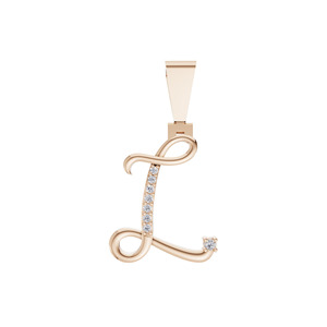 Pendentif en or 14 carats pour femme Aarinya avec initiale calligraphique 'L' en diamant de laboratoire taille brillant certifié IGI - Product Image 6