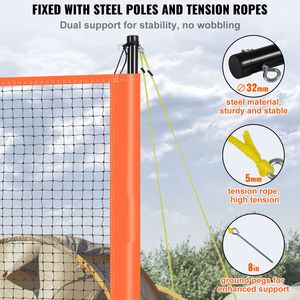 Set Professionale Portatile per Badminton da Esterno con Rete, Pali in Acciaio Regolabili in Altezza, Combo Pallavolo in PVC, Set Completo per Esterni - Product Image 3