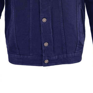 Veste en jean pour homme en gros, 100 % coton, coupe ajustée, boutonnée, style hip-hop, respirante, séchage rapide, position du logo personnalisable - Product Image 5