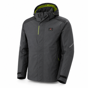 Veste matelassée imperméable respirante à séchage rapide pour homme, avec capuche, garniture rouge et bleue, fermeture éclair intégrale, isolée, pour le travail en extérieur - Product Image 4