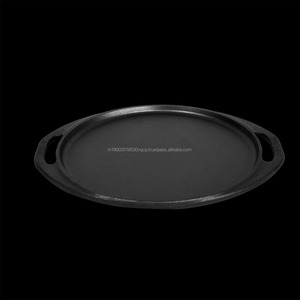 Quality 11-inch Indian Dosa <b>Roti</b> Pizza <b>Pan</b> With Double Handle Glass Lid Trending Online in India at Best Price Induction Bottoms - Product Image 3