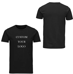 Custom Logo Men's <b>Black</b> O-Neck Short Sleeve Cotton Jersey T-<b>Shirt</b> Oversized Fit Casual Front Print Anti-Pilling 180g - Product Image 2