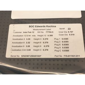 Électrode LAM 715-011531-011, aluminium anodisé - Équipements et pièces semi-conducteurs de confiance de la marque globale Legacy - Product Image 4