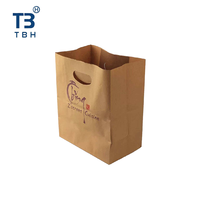 Bolsa de papel de alta calidad con asa en forma de D, 280x280x150mm, ideal para compras, comerciantes, empaquetado, vendedores y proveedores.