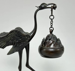 Quemador de incienso de latón con forma de grulla, soporte colgante |   Quemador de incienso decorativo ecológico para verano/primavera |   Decoración de Hogar de Lujo - Product Image 2