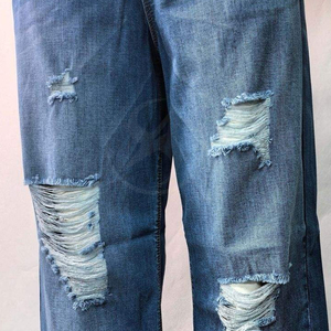 Jean décontracté pour femme, coupe skinny, large et confortable, effet délavé, tendance - Product Image 2