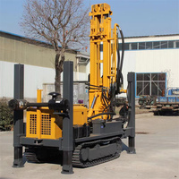 Machine de forage d'eau portable sur chenilles en acier, équipement de forage de puits de 200 m, plateforme de forage de puits d'eau avec pompe à boue